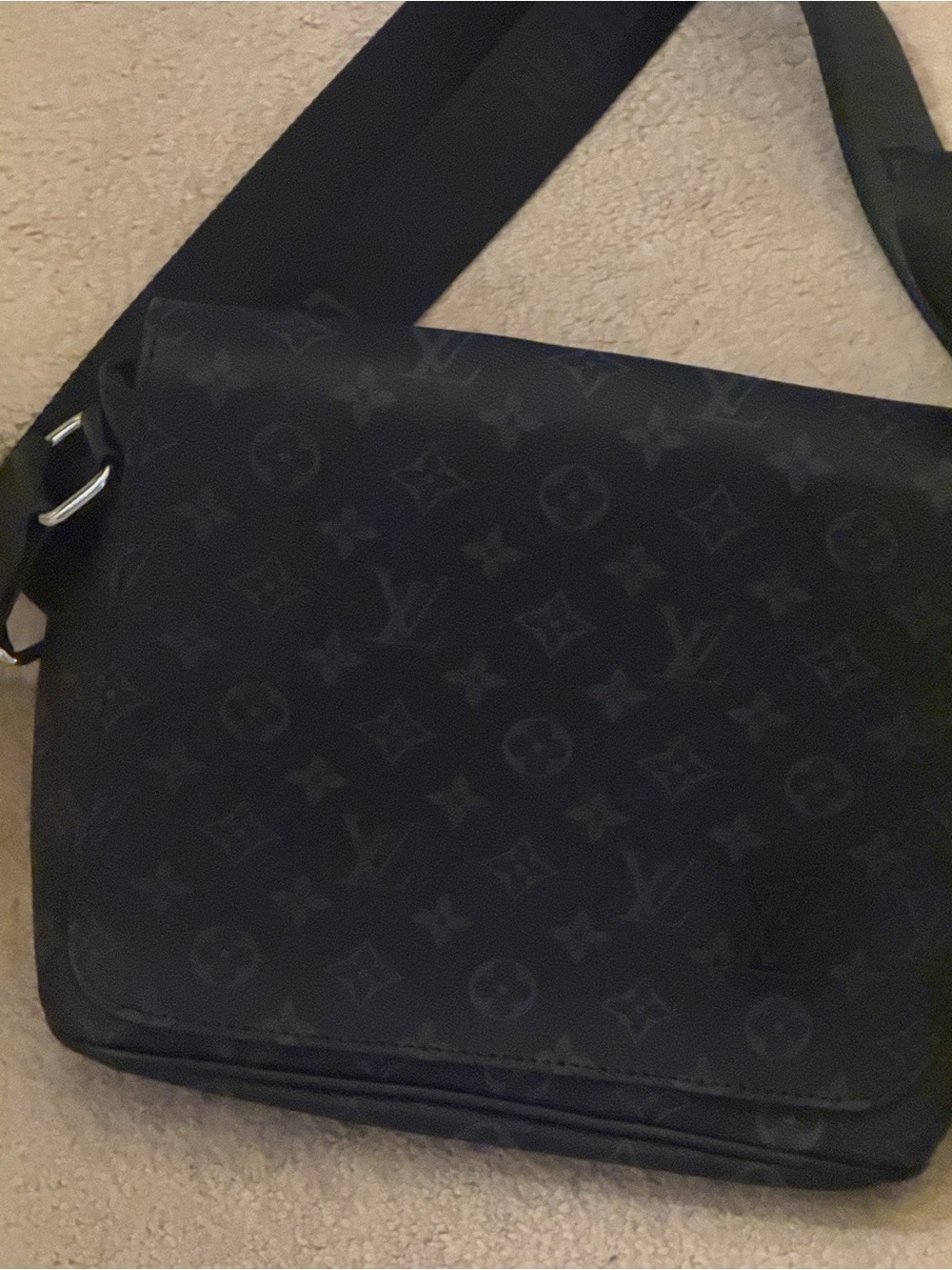 Louis Vuitton Black Monogram Eclipse Messenger Bag - Picture 3 of 4